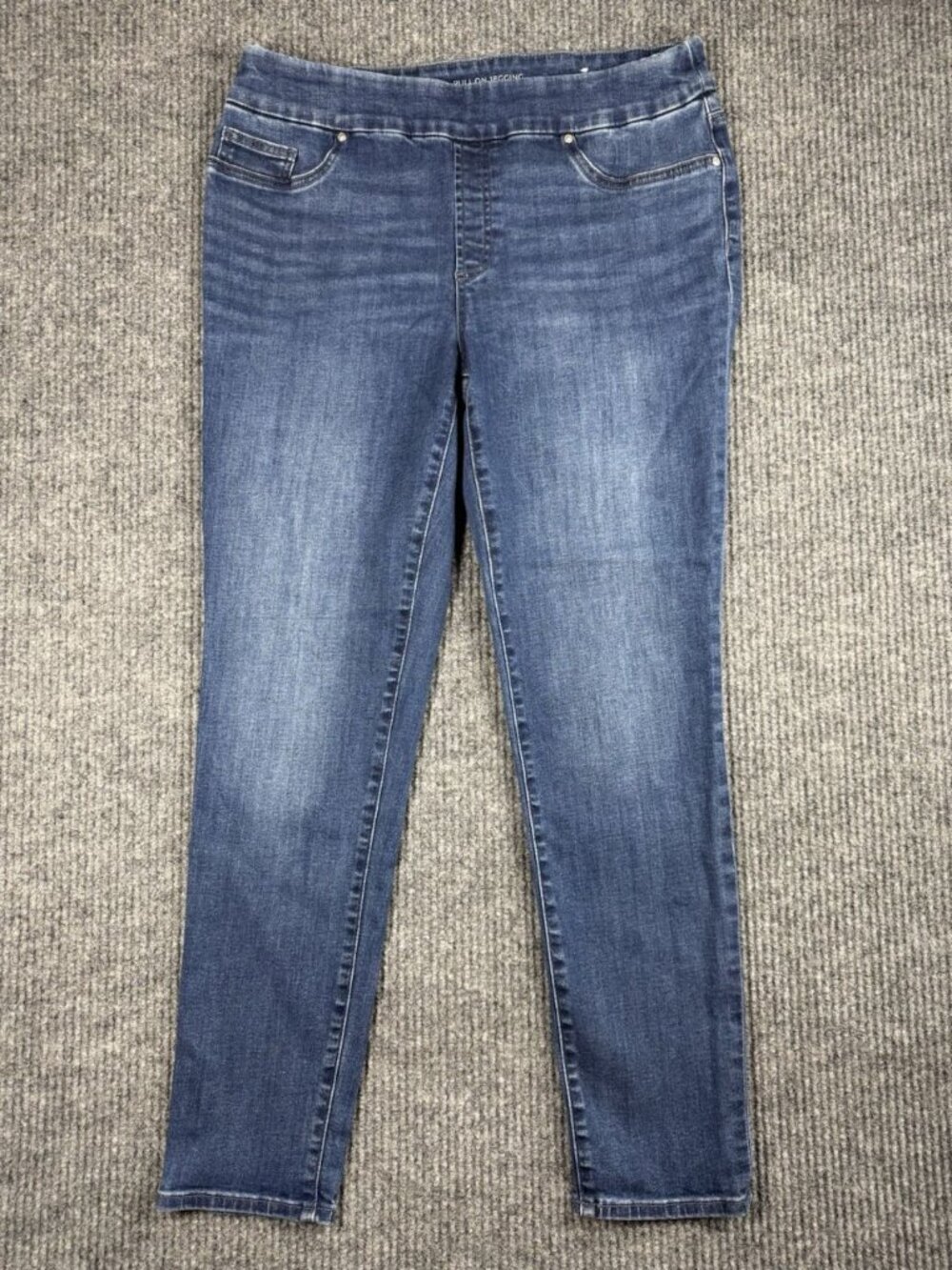 Chicos Pull On Jegging Womens 10R/1.5R Blue Denim Jeans Stretch Medium Wash